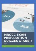 MROCC EXAM PREPARATION QUIZZES & ANS!!