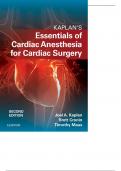 Kaplan’s Essentials of Cardiac Anesthesia for Cardiac Surgery Study Guide and  Verified Reviews