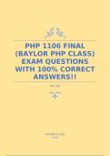 PHP 1106 FINAL (BAYLOR PHP CLASS) EXAM QUESTIONS WITH 100% CORRECT ANSWERS!!