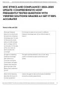 UHC ETHICS AND COMPLIANCE |  UPDATE | COMPREHENSIVE MOST FREQUENTLY TESTED QUESTION WITH VERIFIED SOLUTIONS| GRADED A+| GET IT 100% ACCURATE!!