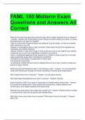 FAML 160 Midterm Exam Questions and Answers All Correct 