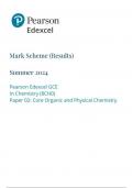 EDEXCEL Chemistry 8CH0 02 Paper 2: mark-scheme Core Organic and Physical Chemistry  May 2024