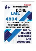 LML4804 OCTOBER NOVEMBER PORTFOLIO (COMPLETE ANSWERS) Semester 2 2024 - DUE 25 October 2024