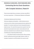 Contracting Service Exam Questions with Complete Solutions | Rated A+