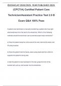 (CPCT/A) Certified Patient Care Technician/Assistant Practice Test 2.0 B Exam Q&A 100% Pass