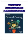 SOLUTION MANUAL Personal Finance, 14th Edition By E. Thomas Garman, Chapter 1 - 17