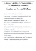 CSTR Exam Study Guide Part 1 Questions and Answers 100% Pass