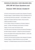 EPIC INP 401 Exam Questions and Answers 100% Solved | Graded A+