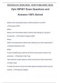 Epic INP401 Exam Questions and Answers 100% Solved