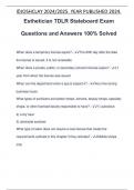 Esthetician TDLR Stateboard Exam Questions and Answers 100% Solved