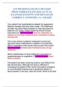 ATI PHARMACOLOGY RETAKE PROCTORED EXAM 2024 ACTUAL EXAM QUESTIONS AND DETAILED CORRECT ANSWERS | A+ GRADE