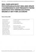 2024 /NURS 6630 QUIZ 1 PSYCHOPHARMACOLOGY |2024-2025 UPDATE | COMPREHENSIVE MOST FREQUENTLY TESTED QUESTIONS WITH VERIFIED SOLUTIONS| GRADED A+| GET IT 100% ACCURATE!!