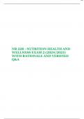 NR 228 –NUTRITION HEALTH AND WELLNESS EXAM 2 (2024/2025) WITH RATIONALE AND VERIFIED Q&A