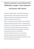 HISM (D033): Chapter 7 Exam Questions and Answers 100% Solved