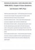 HISM (D033): Chapter 6 Exam Questions and Answers 100% Pass