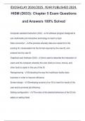 HISM (D033): Chapter 5 Exam Questions and Answers 100% Solved