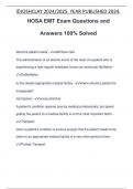 HOSA EMT Exam Questions and Answers 100% Solved