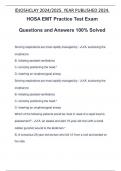 HOSA EMT Practice Test Exam Questions and Answers 100% Solved