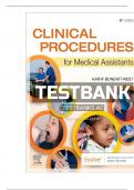 TEST BANK For Clinical Procedures for Medical Assistants, 11th Edition by Bonewit-West, All Chapters 1 - 23, Complete Newest Version