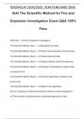 AAI The Scientific Method for Fire and Explosion Investigation Exam Q&A 100% Pass