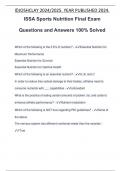 ISSA Sports Nutrition Final Exam Questions and Answers 100% Solved