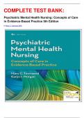 COMPLETE TEST BANK: Psychiatric Mental Health Nursing: Concepts of Care in Evidence-Based Practice 9th Edition by Mary C. Townsend DSN 