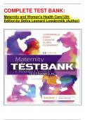 COMPLETE TEST BANK: Maternity and Women's Health Care12th  Editionby Deitra Leonard Lowdermilk (Author