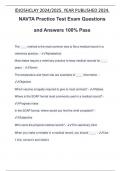 NAVTA Practice Test Exam Questions and Answers 100% Pass