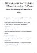 NAVTA Veterinary Assistant Test Review Exam Questions and Answers 100% Pass