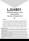 LJU4801 PORTFOLIO (ANSWERS) Semester 2 2024 - DISTINCTION GUARANTEED