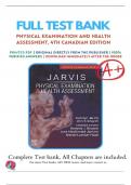 TEST BANK FOR Physical Examination and Health Assessment Canadian- 4th Edition (by Carolyn Jarvis) latest edition