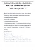 NRP Exam Questions and Answers 100% Solved | Graded A+