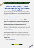 American Red Cross-ACLS-Final Questions and Correct Answers the  Latest Update