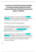 Introduction to Clinical Pharmacology 10th Edition  by Constance Visovsky Questions And Correct  Answers Verified Latest 2024-2025 Guaranteed Pass  Grade A + UPDATED!! 