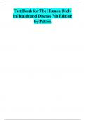 Test Bank for The Human Body in Health and Disease 7th Edition by Kevin T. Patton, ISBN: 9780323402118 chapter1-25| Complete Guide A+