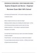 Sophos Endpoint and Server - Engineer Reviewer Exam Q&A 100% Solved