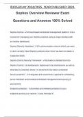 Sophos Overview Reviewer Exam Questions and Answers 100% Solved