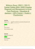 Midterm & Final Exam: NR571 / NR 571 Complex Diagnosis and Management in Acute Care Practicum Exam (Latest 2024 / 2025 Updates STUDY BUNDLE WITH COMPLETE SOLUTIONS) | 100% Correct | Grade A - Chamberlain