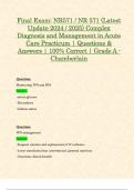 Final Exam: NR571 / NR 571 (Latest Update 2024 / 2025) Complex Diagnosis and Management in Acute Care Practicum | Questions & Answers | 100% Correct | Grade A - Chamberlain