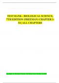 Test Bank for Biological Science, 7th Edition by Freeman ,All Chapter 1-54 || Latest Edition 2024