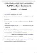 TLSAE Final Exam Questions and Answers 100% Solved