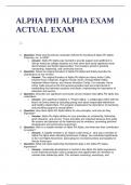 ALPHA PHI ALPHA EXAM ACTUAL EXAM