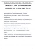 TN Esthetics State Board Review Exam Questions and Answers 100% Solved