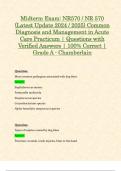 Midterm & Final Exam: NR570 / NR 570 Common Diagnosis and Management in Acute Care Practicum Exam (Latest 2024 / 2025 Updates STUDY BUNDLE WITH COMPLETE SOLUTIONS) | 100% Correct | Grade A - Chamberlain