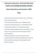 VASCULAR ARDMS BOARDS DAVIES Exam Questions and Answers 100% Pass