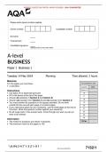 VERIFIED/AQA 2024 A-level BUSINESS 7132/1 Paper 1 MERGED QUESTION PAPER> MARK SCHEME> 100% GUARANTEE 