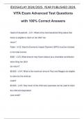 VITA Exam Advanced Test Questions with 100% Correct Answers