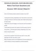 Webce Test Exam Questions and Answers 100% Solved | Rated A+