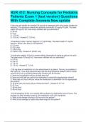 NUR 412: Nursing Concepts for Pediatric Patients Exam 1 (test version) Questions With Complete Answers New update