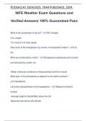 NIFE Weather Exam Questions and Verified Answers 100% Guaranteed Pass